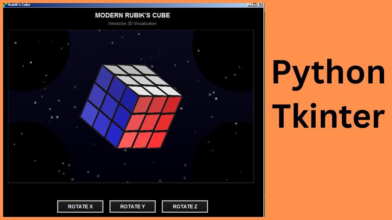 3D Rubik’s Cube in Python Tkinter (No Pygame) [ With Source Code ]