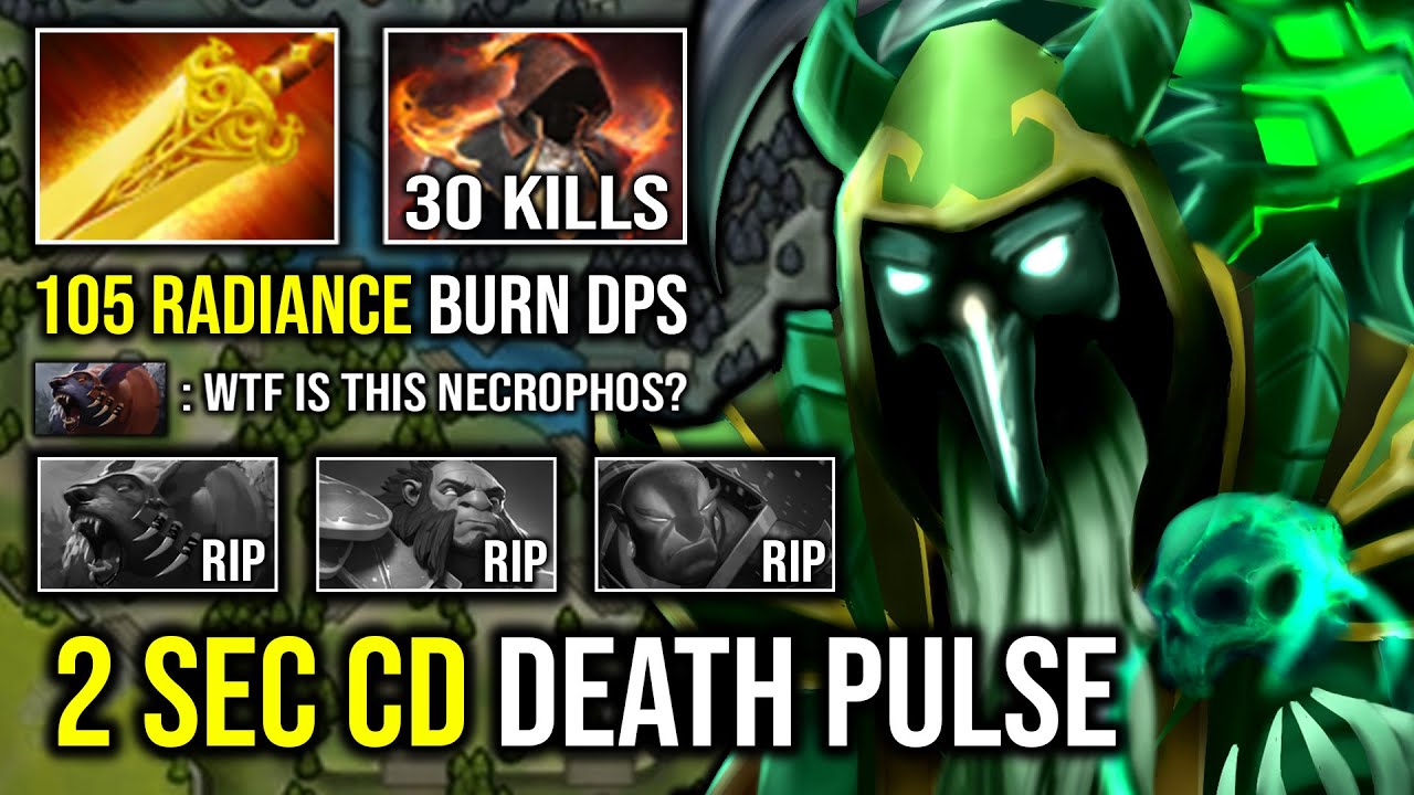 WTF 30 Kills Flame Cloak Radiance 105 Passive Burn 2 Second Skill CD 1v5 Max HP Necrophos Dota 2