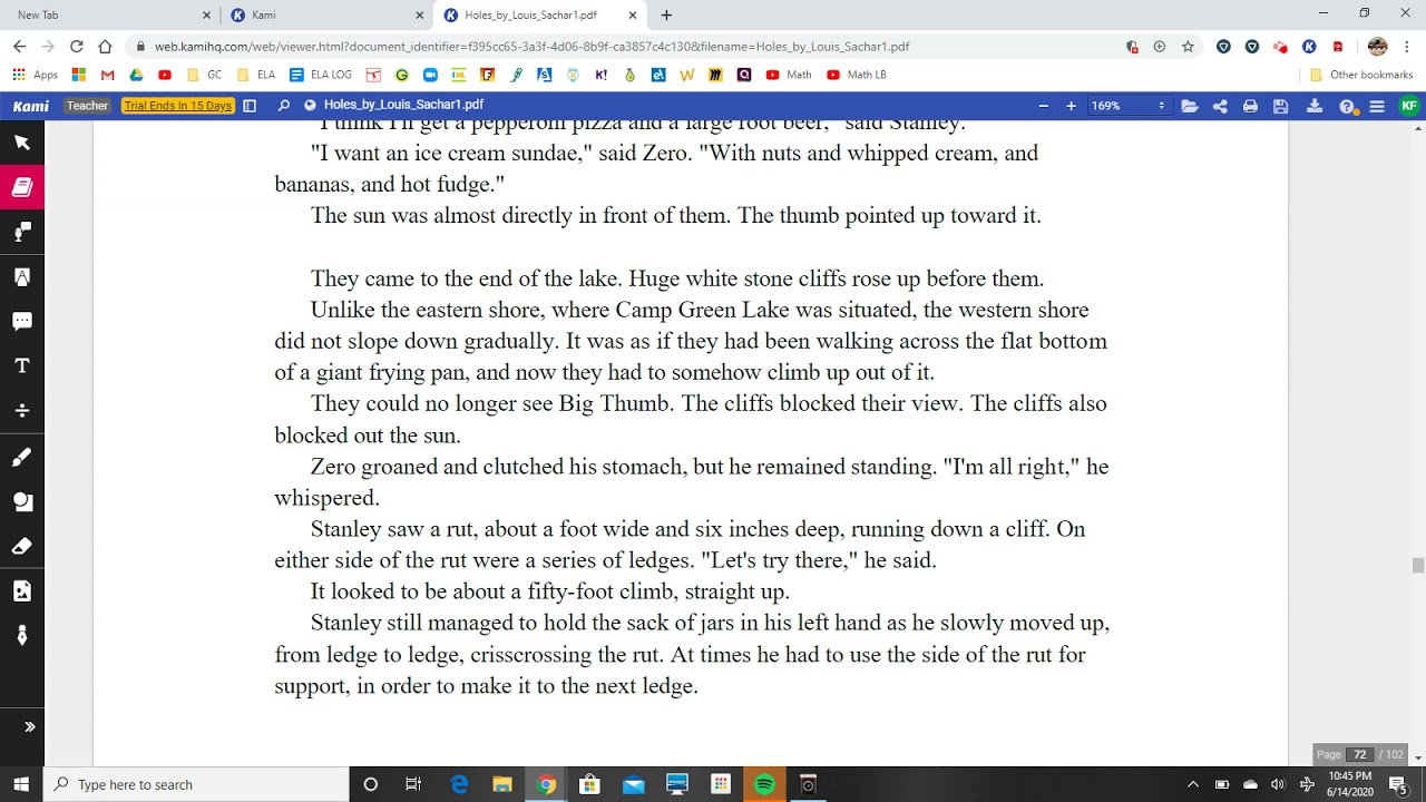 Holes by Louis Sachar Chapters 36-40