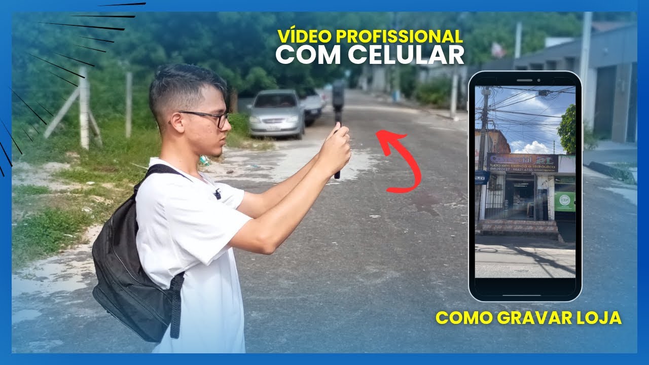 Aula de vídeo profissional com o celular - gravando loja