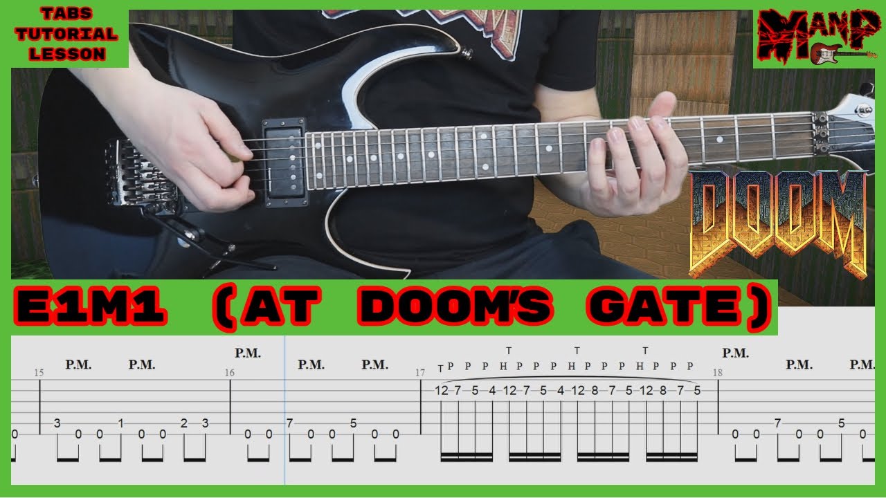 DOOM Theme || E1M1 (At Doom's Gate) || Guitar Tab || Tutorial || Lesson