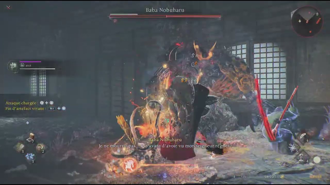 Nioh 3 Baba nobuharu boss fight with vampyric build make him easy
