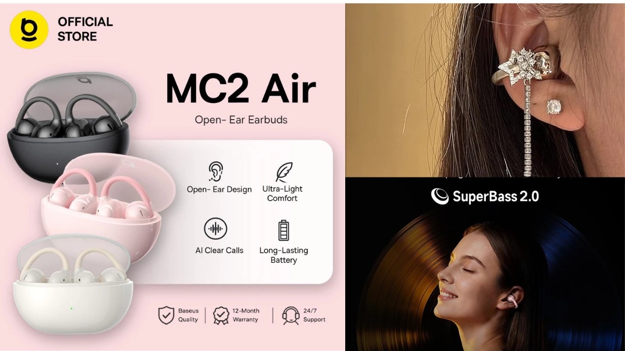 NEW LAUNCH! Baseus Bowie MC2 Air Open-Ear Earbuds Bluetooth 6.0 + SuperBass 2.0 IP67 🔥🤯