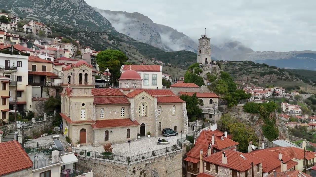 Arachova Greece from the air 2025