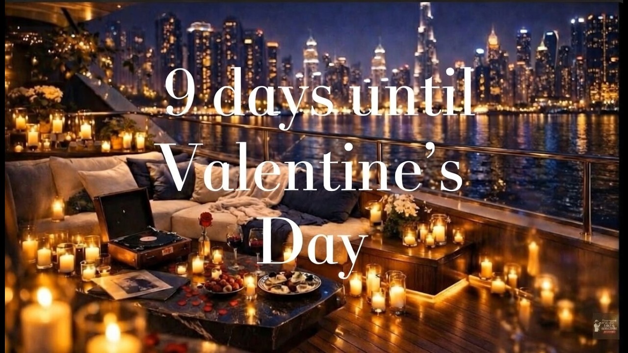 9 Days Until Valentine’s Day | Romantic & Sensual Jazz on Luxury Yacht 🌆  | Ocean waves Ambience