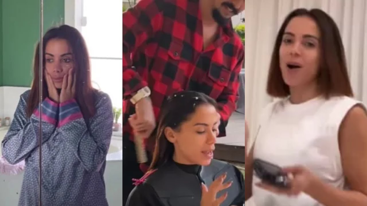 Anitta fica chocada ao ver novo corte e 'arruma' o cabelo após noitada: “Consertar os buracos”