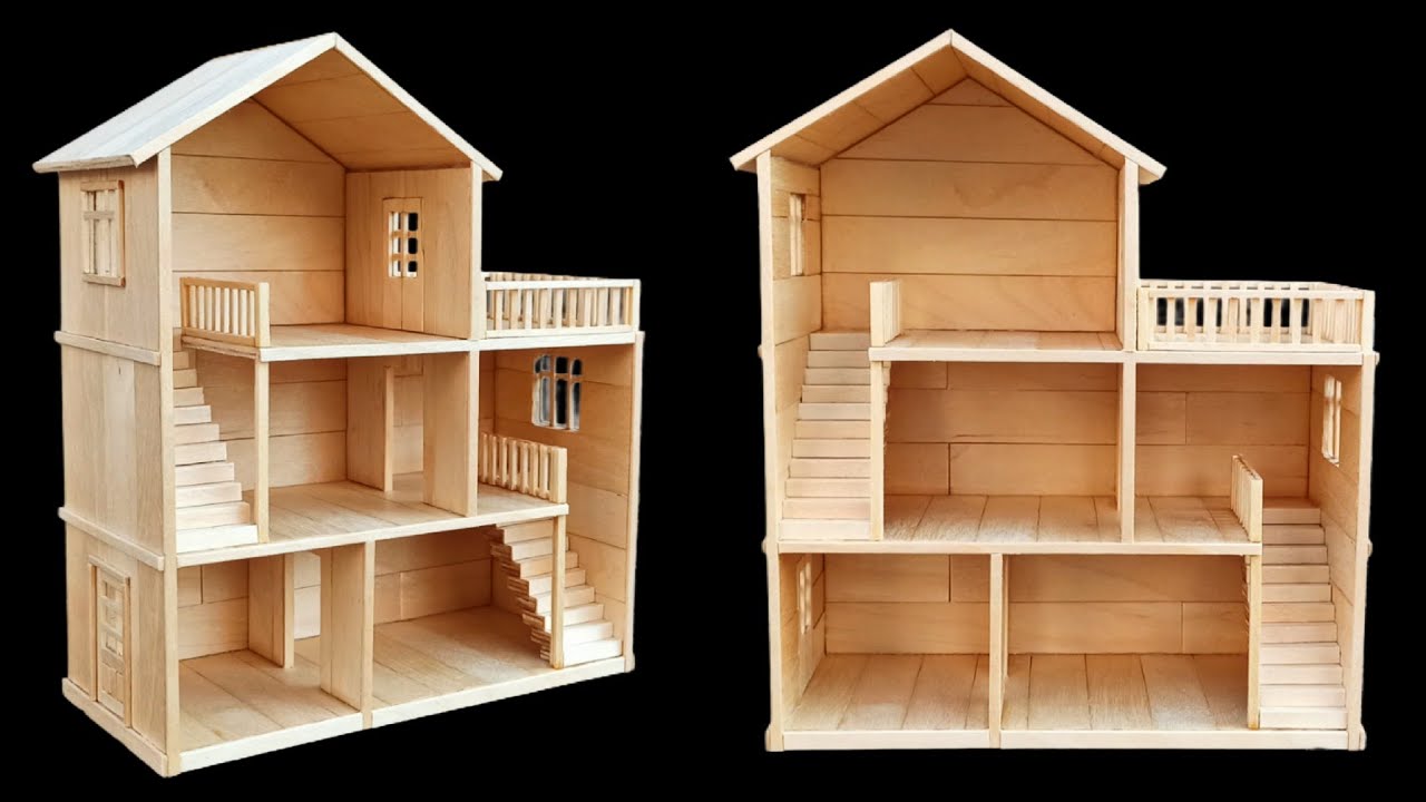 Como Hacer Una Casa De Muñecas Con Palitos De Helado - how to make ice cream stick house