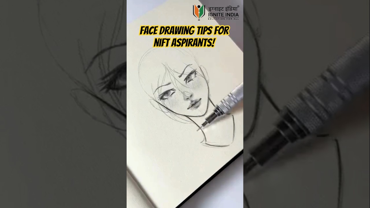 Easy Human Face Hack for NIFT 2026#nift#nift2026#drawing#sketch#tutorial#nid#face#design#niftexam#1