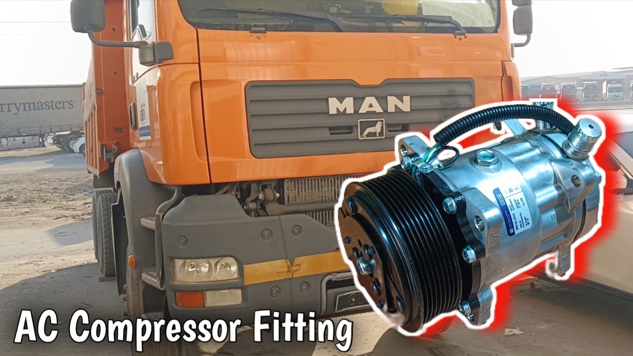 How To install Air Conditioner Compressor / AC Compressor Fitting process / Truck AC Repair