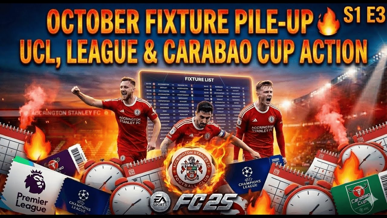 OCTOBER FIXTURE PILE-UP 🔥 UCL, LEAGUE & CARABAO CUP ACTION | Accrington Stanley RTG S7 E3