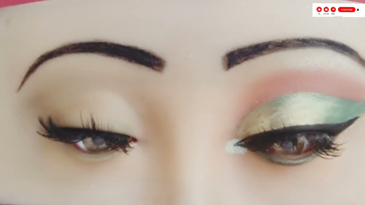 Green & Gold Cut Crease Look😍smokey| Bridal makeup| Marriage Event &Party Eyes Makeup|@NazGlamz25