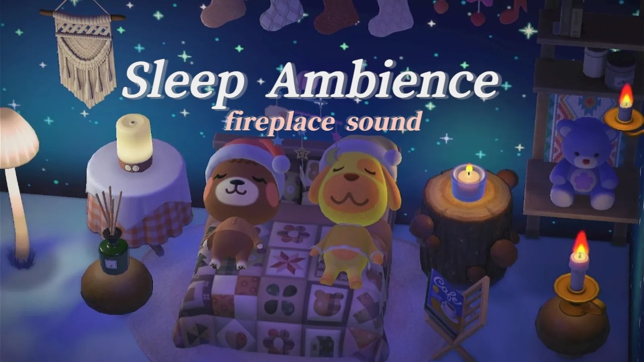 동숲 ASMR | 모닥불 소리와 잠자는 밤🌙 | fireplace sounds🔥 | cozy ambience | あつ森 癒しBGM