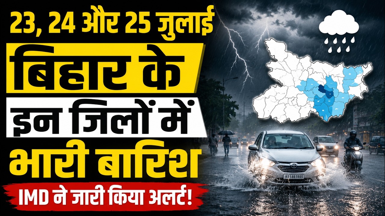 23, 24 और 25 जुलाई बिहार के इन जिलों में भारी बारिश, IMD ने जारी किया अलर्ट!
