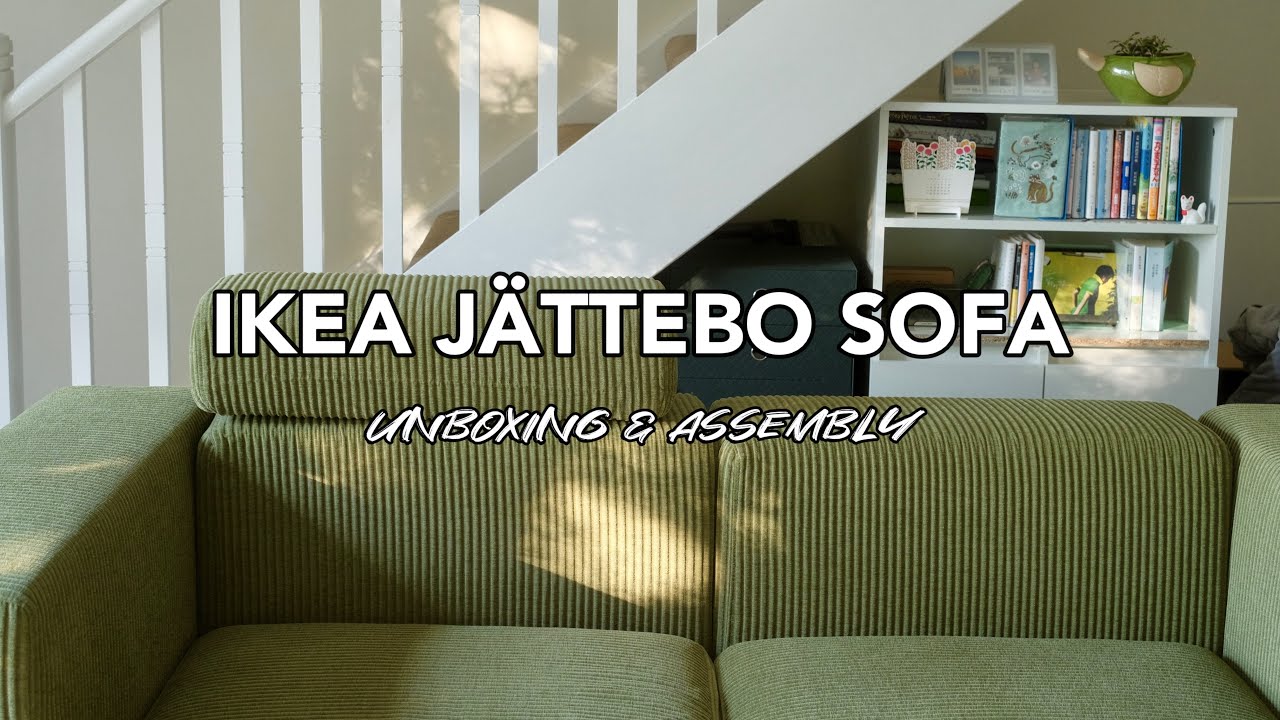 IKEA JÄTTEBO 2-Seat Sofa Assembly | 女性一人でIKEAのイェッテボ/JÄTTEBOソファを組み立てた | 女生一人组装宜家耶特博绿色沙发💚