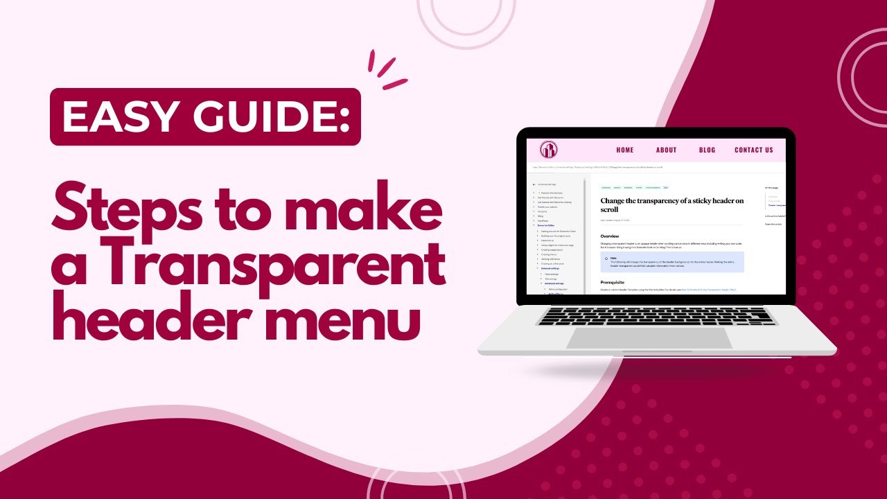 Elementor Tutorial: Create a Transparent Menu
