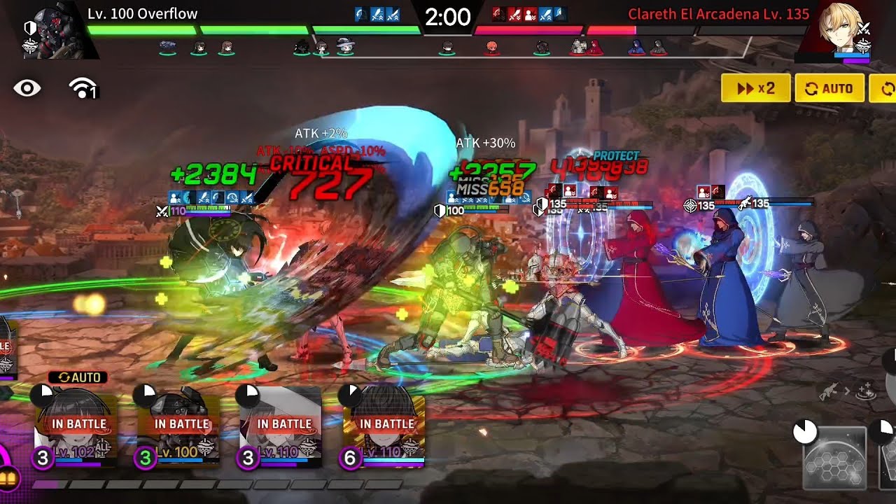Stable full auto 3-star chapter 9 hard stage 2 (lvl 135 Clareth) - Counter:Side