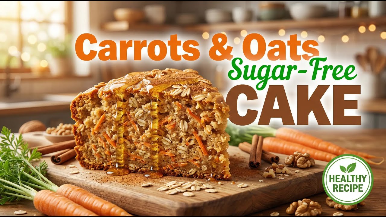 Carrots and Oats Healthy Cake 🥕🍰 Sugar-Free Oatmeal Dessert You’ll Love