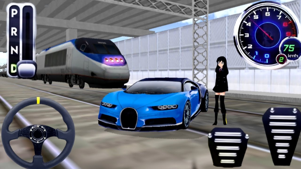 Bugati chiron Vs Bullet train || 3d driving class!  Android gameplay #cargames #gameplay 