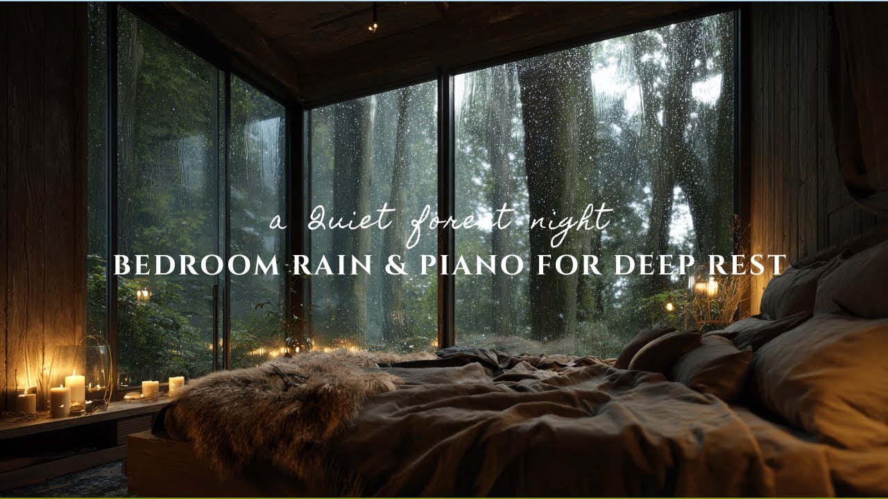 A Quiet Forest Night | Bedroom Rain & Piano for Deep Rest