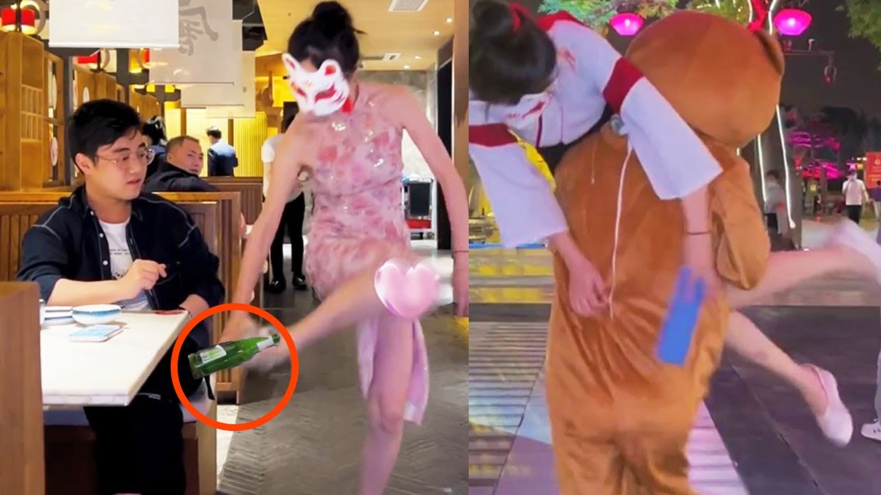 美女服务员身怀绝技，用鞋子给帅哥开瓶，帅哥惊呆了！😂