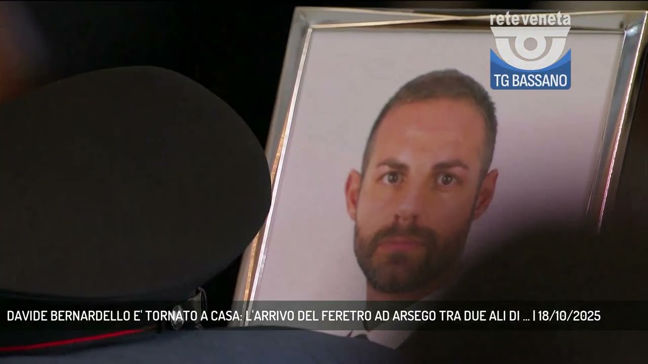 DAVIDE BERNARDELLO E' TORNATO A CASA: L'ARRIVO DEL FERETRO AD ARSEGO TRA DUE ALI DI ... | 18/10/2025