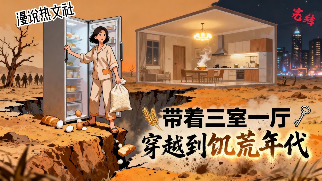 完结《带着三室一厅穿越到饥荒年代》谢苗苗穿越到了饥荒年代，好在老天爷待他们姐弟不薄，他们那住了二十几年的三室一厅也跟着一起来了！#种田#空间#穿越