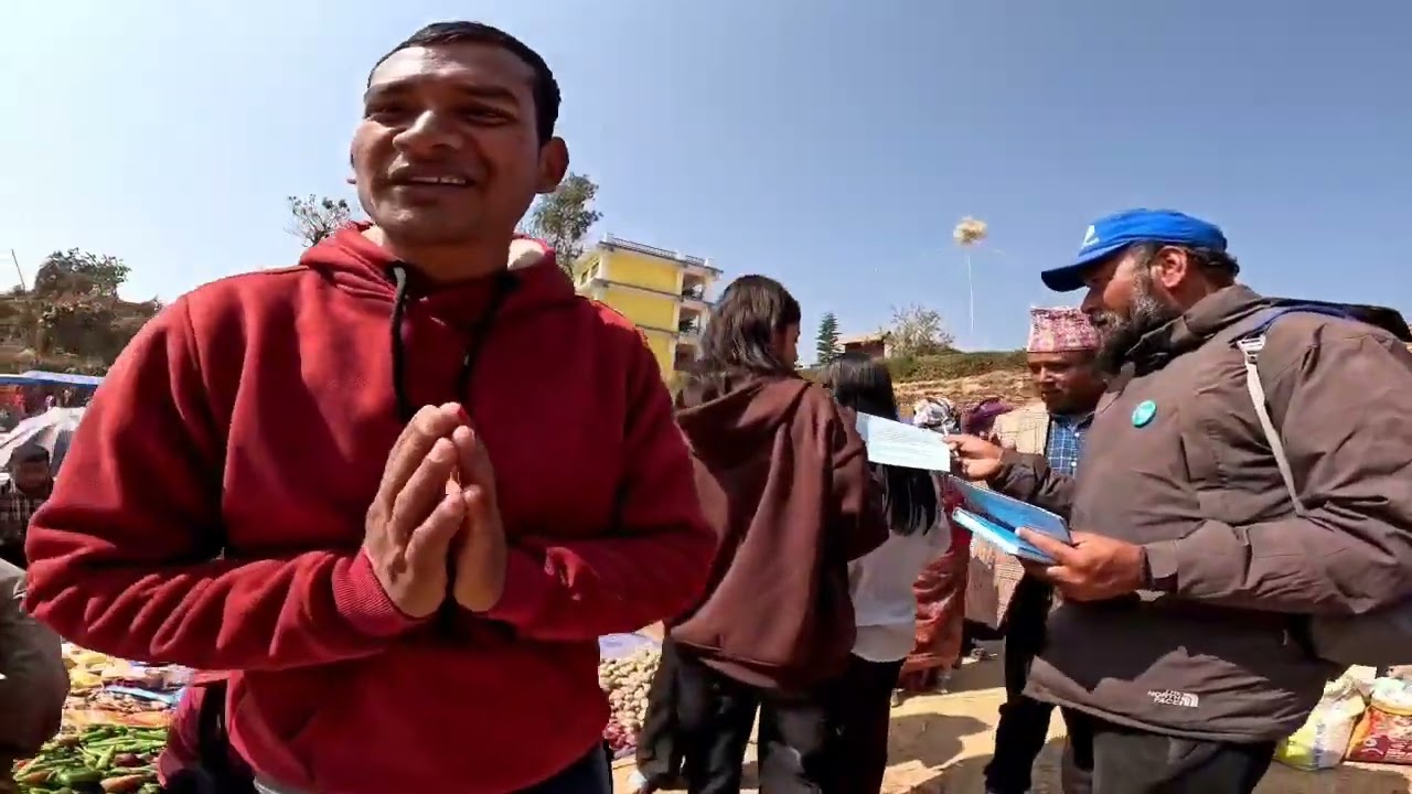 भोजपुर पौवादुङमा च्याङ्ग्रेमा भेटघाट गर्दै रास्वपाको प्रतक्ष उम्मेदवार रमेस प्रसाद ओझा#