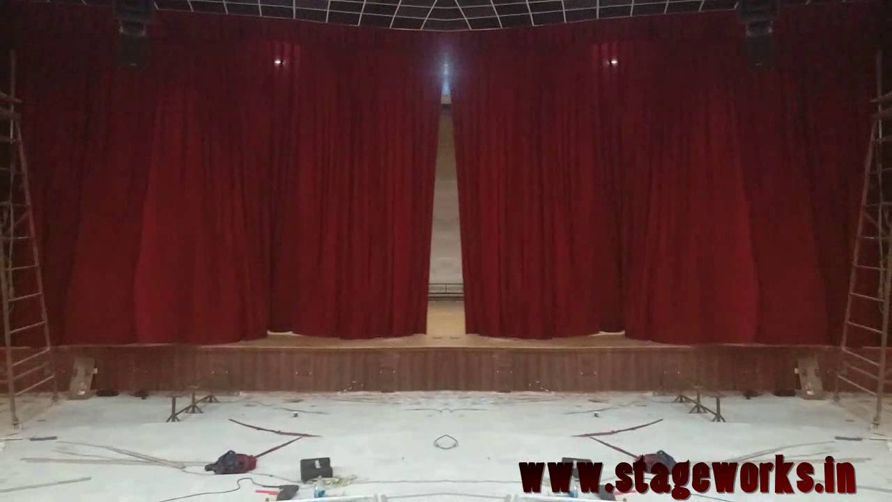 flame retardant School Stage Curtain with Mechanisms for Auditorium
