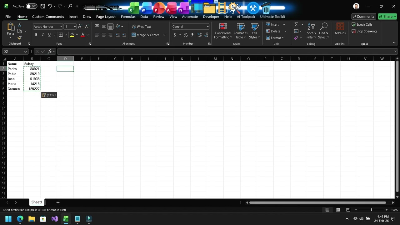Fórmula BUSCARV dinámica en Excel 365