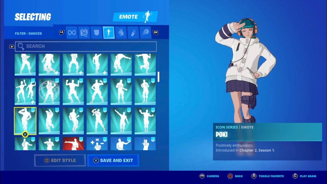 New Skin Yuki!! Showcase with almost all emotes from fortnite! 🎧