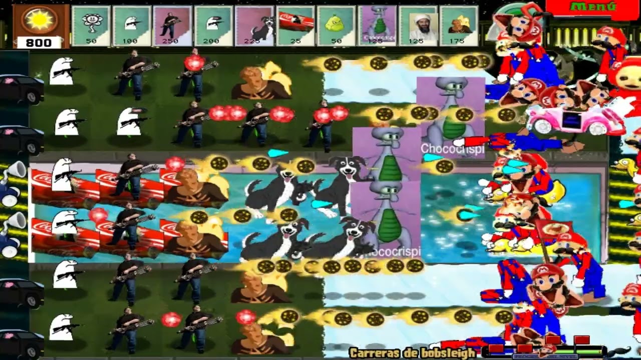 Plants Vs Zombies Mod - Memes Vs Bloopers // Carreras De Bobsleigh Aka of - Bobsled bonanza