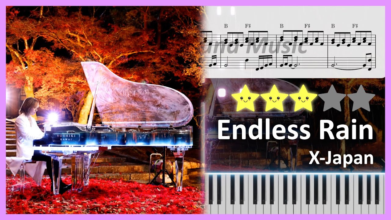 Endless Rain - X Japan │ Piano Tutorial ⭐⭐⭐☆☆