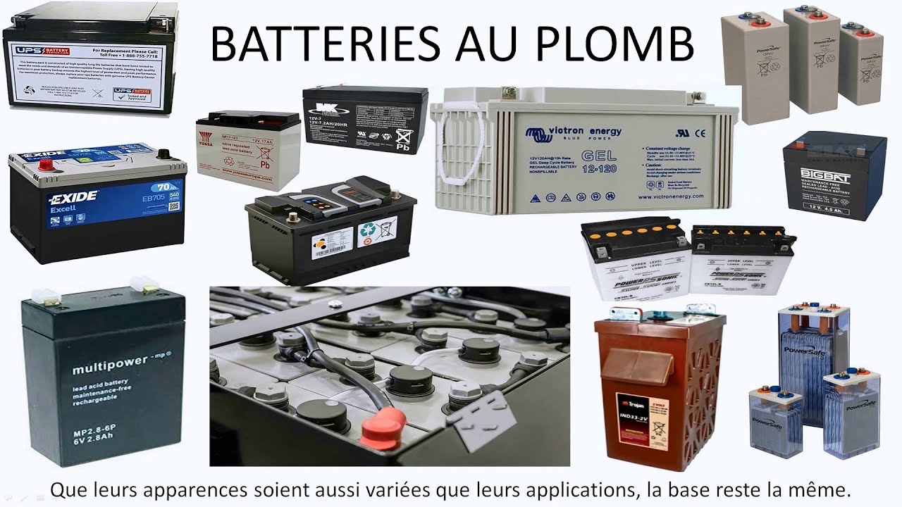 Batteries au plomb et chargeur.