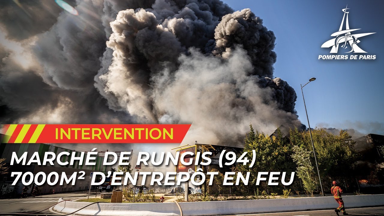 UN ENTREPOT S'EMBRASE AU MARCHE DE RUNGIS (94)