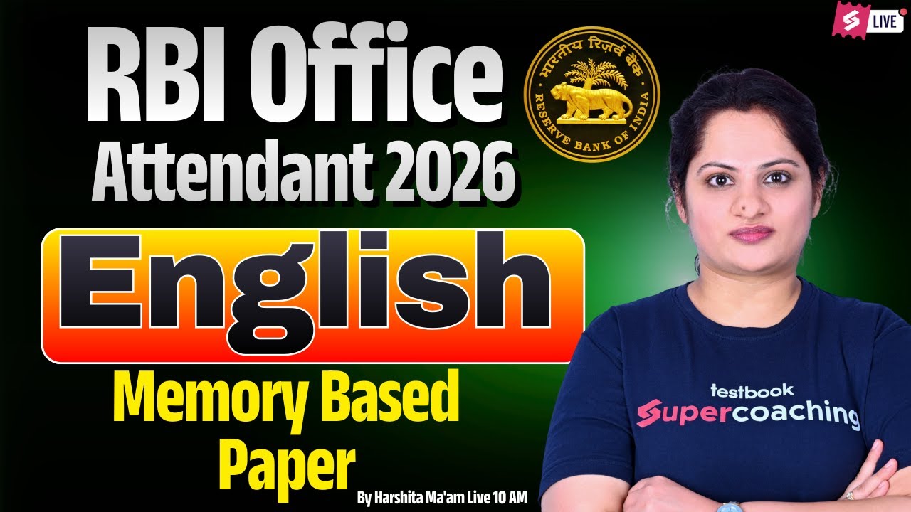 RBI Office Attendant 2026 | RBI Office Attendant English PYQs & Most Expected Question |Harshita Mam