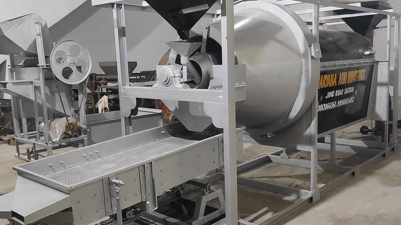 How to make Chana roasting machine plant processing makhana ,futana +91 9813196001