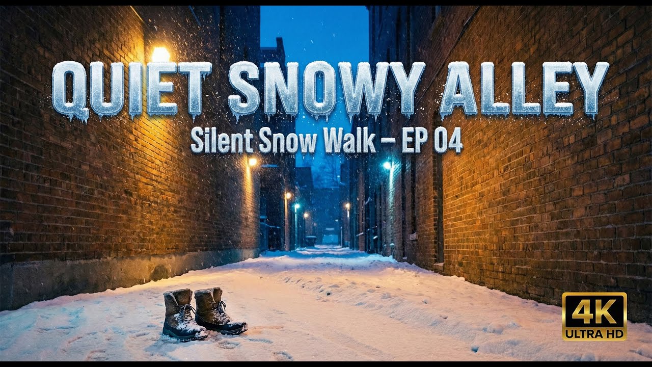 Silent Snow Walk | EP 04 – Quiet Snowy Alley at Night ❄️ | 4K Ultra HD