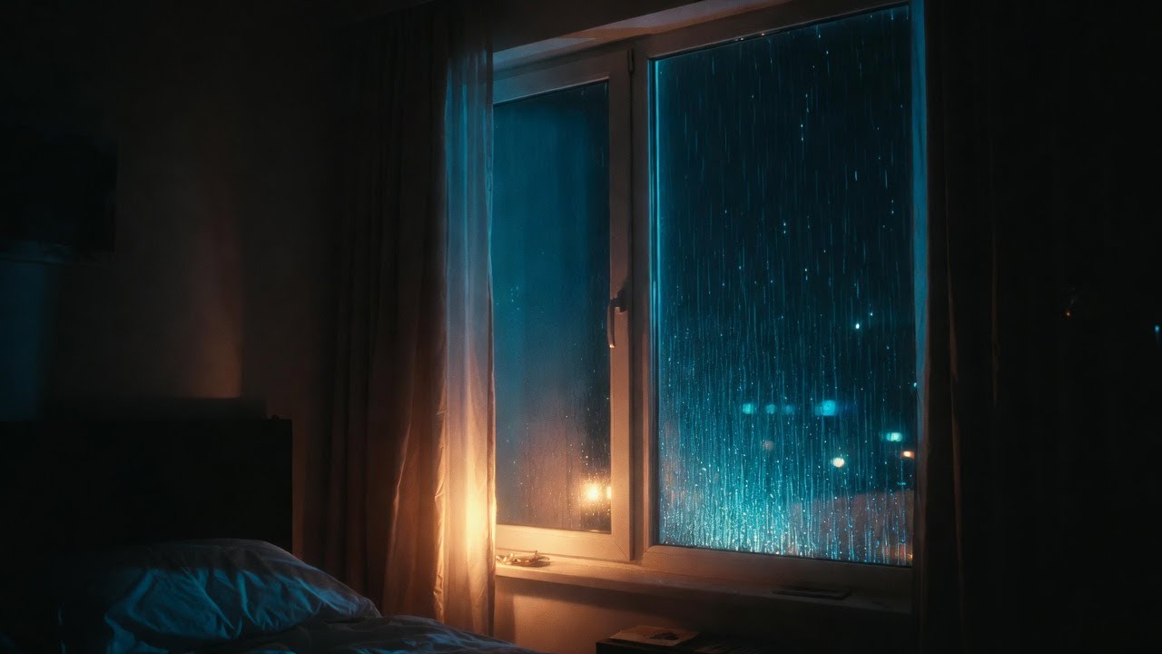 Night Rain on Window for Sleep & Focus 3 Hours