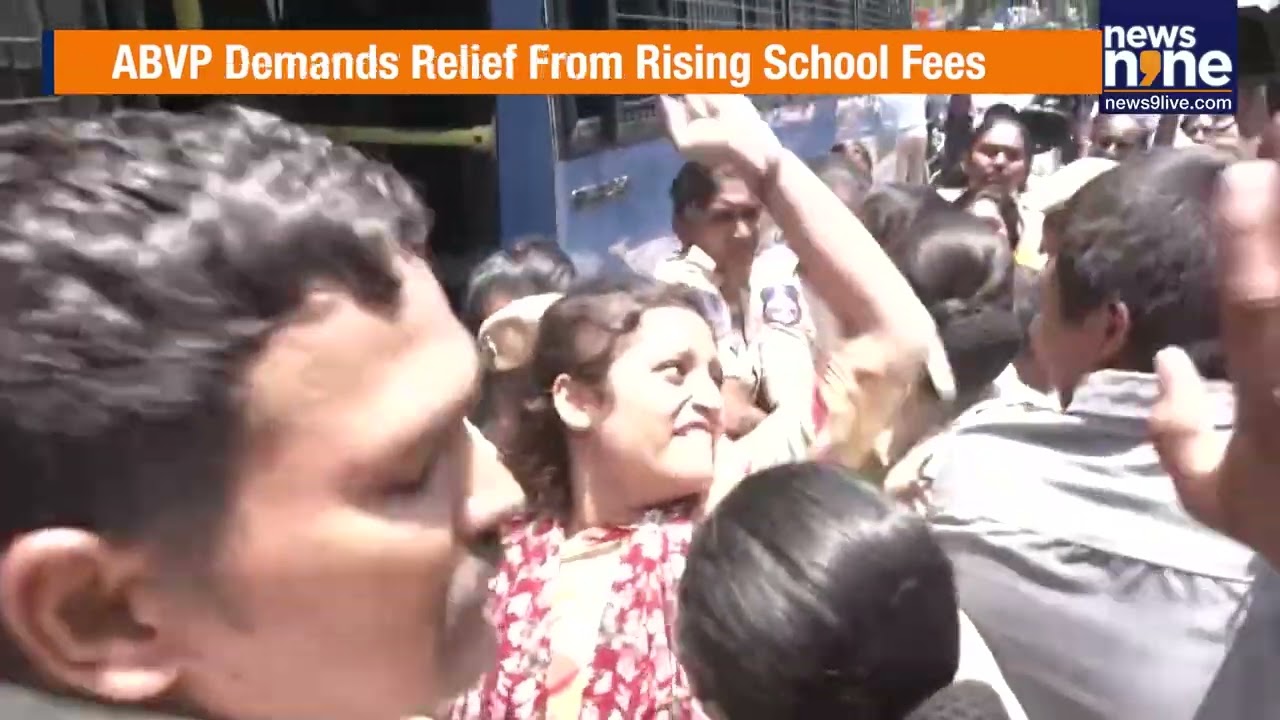 ABVP Protest In Hyderabad Over High School Fees | News9