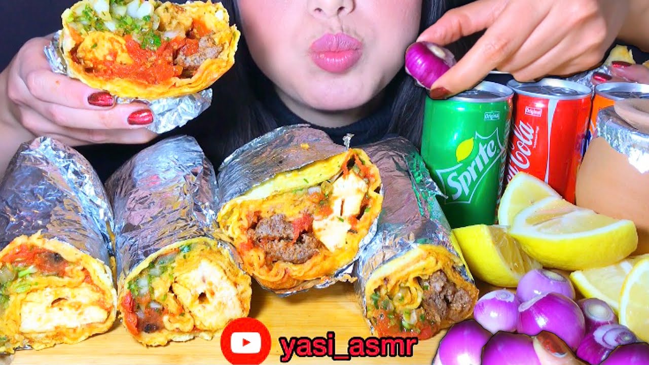 ASMR KEBAB SANDWICH CHICKEN MUKBANG  کباب اسمر جوجه موکبانگ