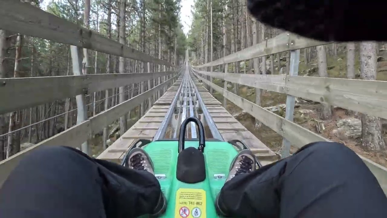 Tobotronc full POV Naturland Andorra - Worlds longest alpine coaster - full speed no brakes!!