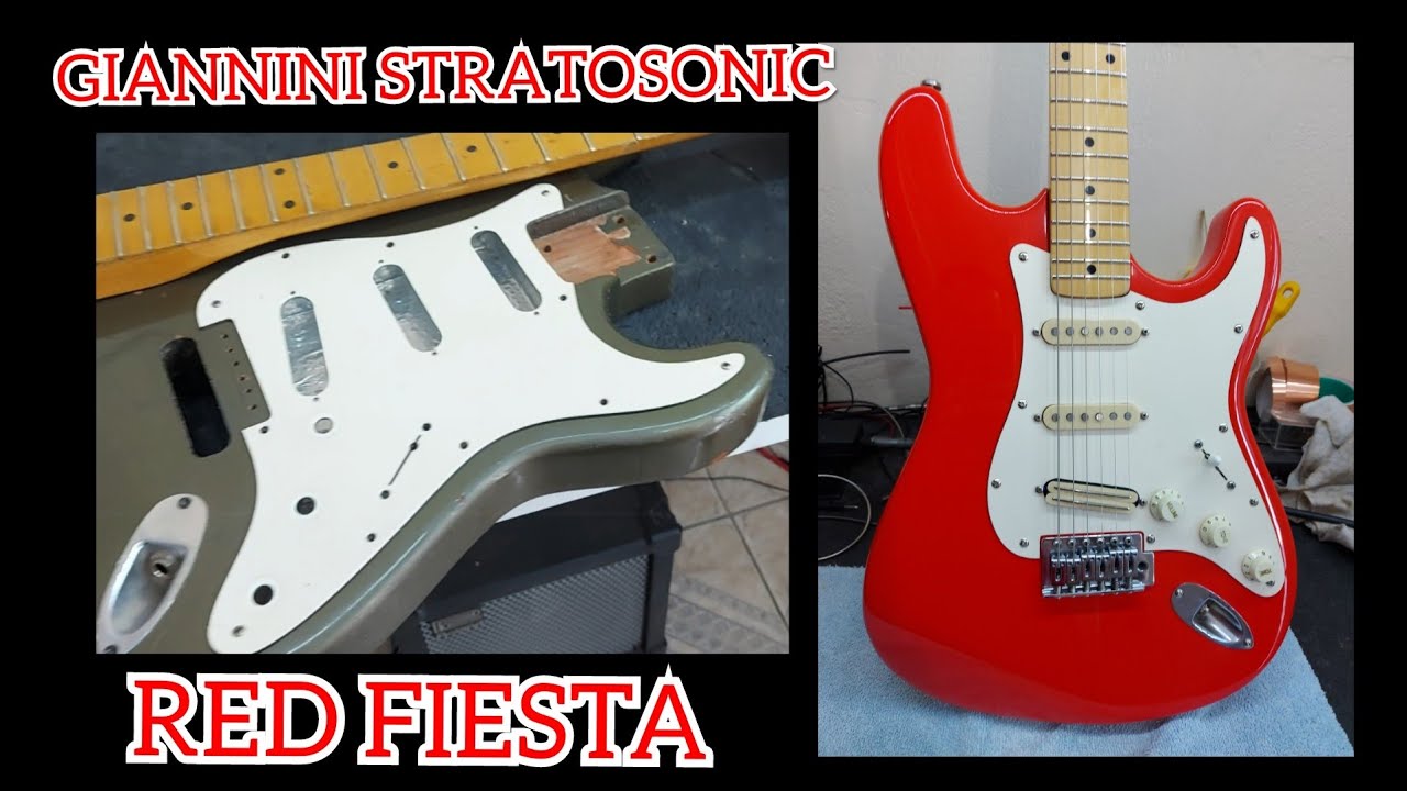 Pintura / Restauração  Guitarra Giannini stratosonic cor Red fiesta