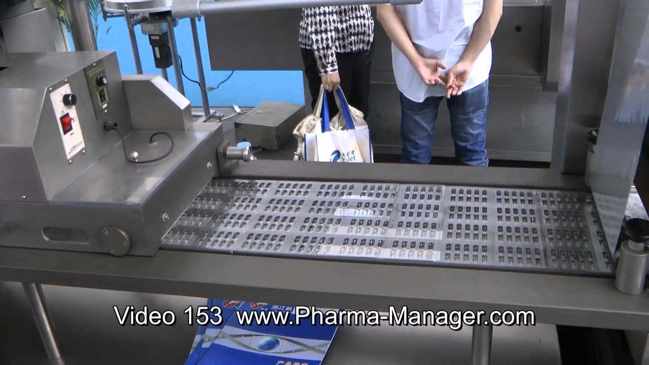 Blister Packaging Machine, blister packaging of tablets. Video 153 www.Pharma-Manager.com
