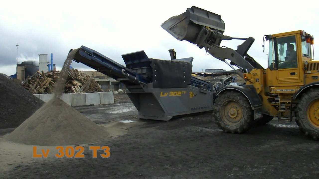 Sortering krossad betong, Maskin Mekanos Lv 302 T3