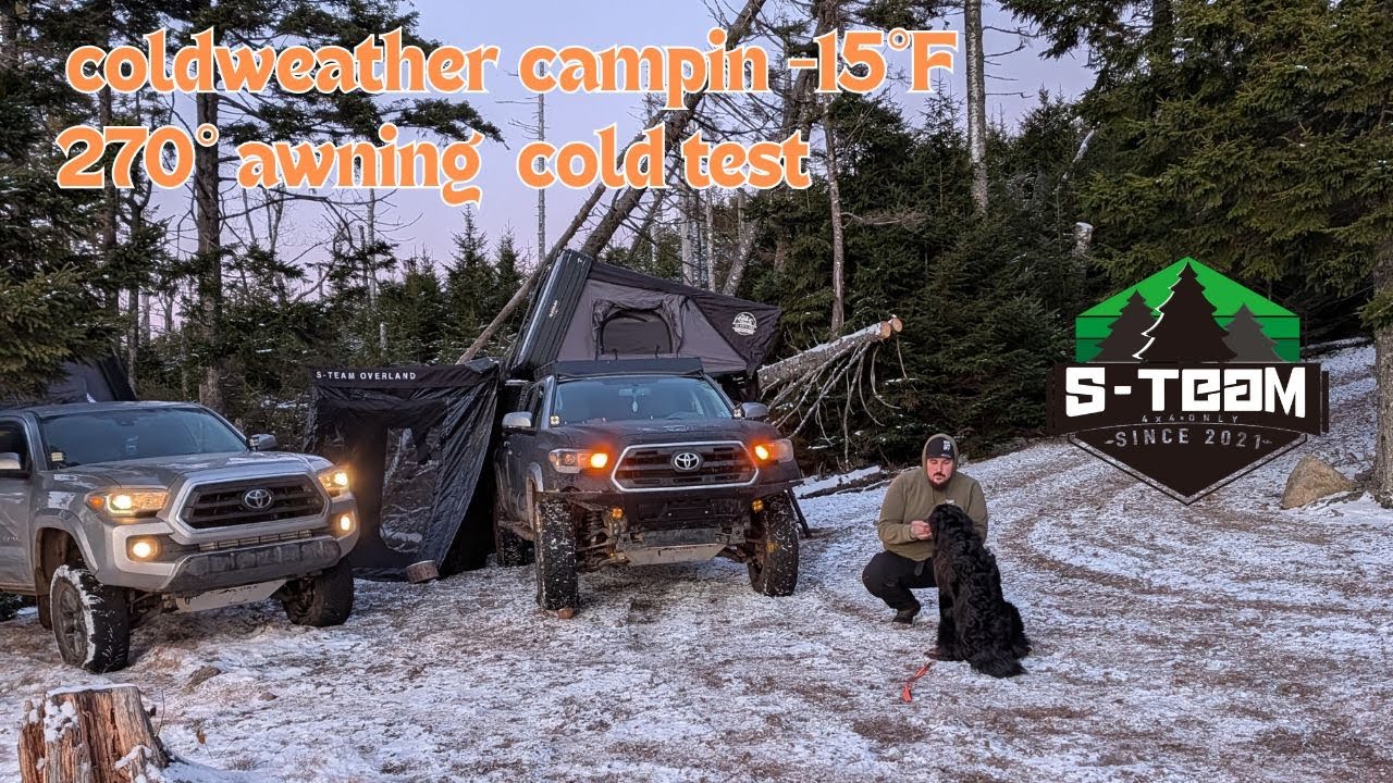 cold weather overlanding, test run of s-team overland  270 add a room used as a hot tent #