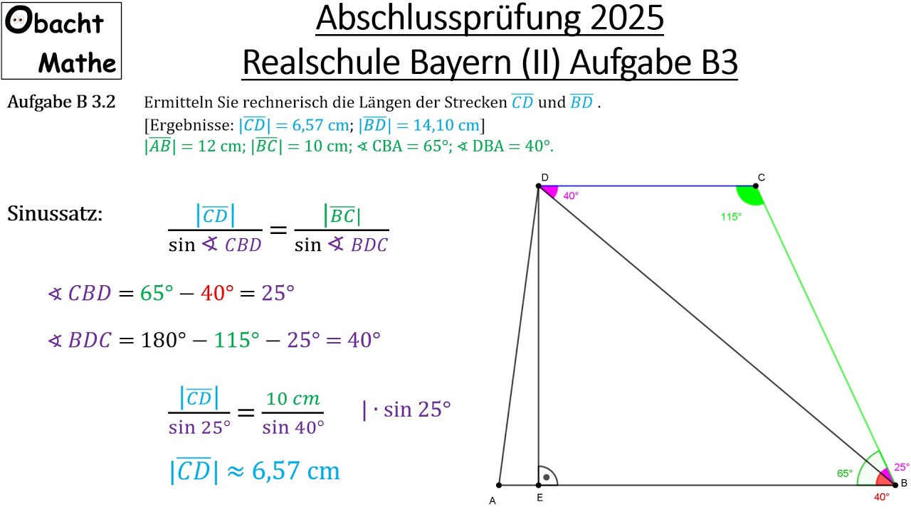 Abschlussprüfung Mathe 2025 Realschule Bayern (Gruppe 2/3) | Aufgabe B3 vorgerechnet | #obachtmathe