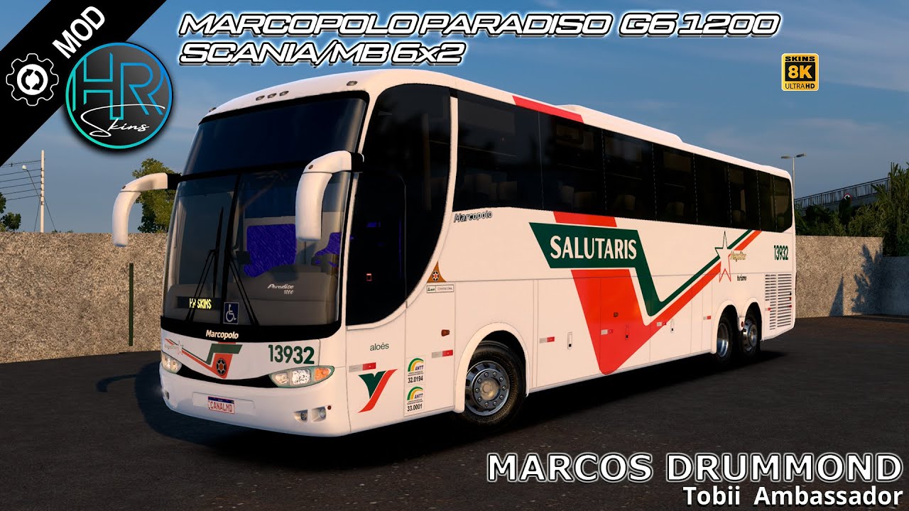 APRESENTAÇÃO COMPLETA: G6 1200 6x2 Salutaris 13932 | Scania & MB | HR SKINS | Pack de Rodas EDEM BUS