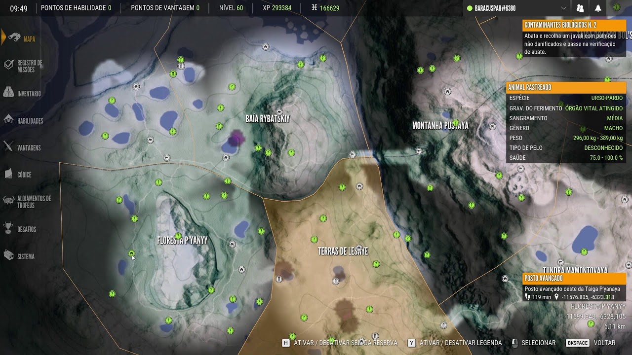 Hoje e dia de caça na neve em mapa esquecido