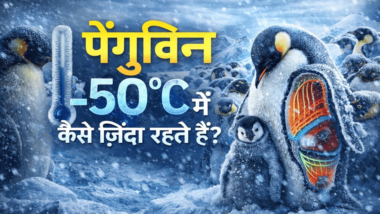पेंगुइन -50°C में कैसे ज़िंदा रहते हैं ? | How penguins survive extreme cold|