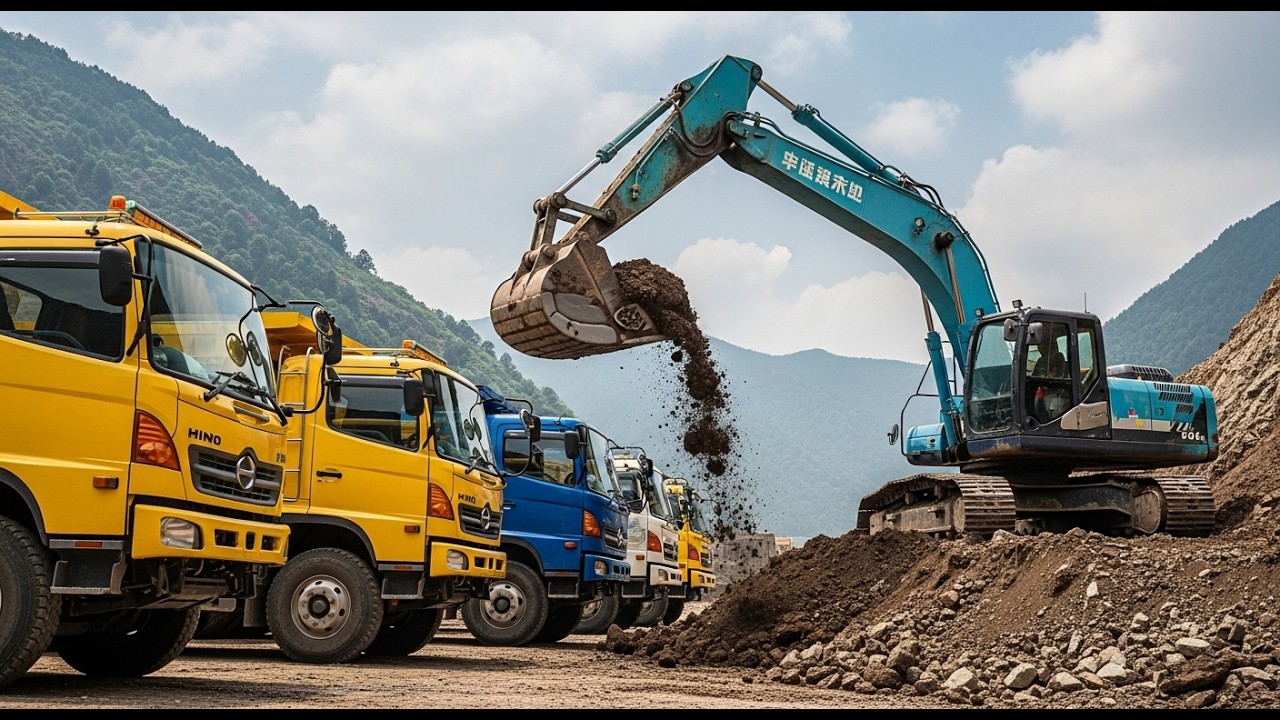 Powerful Excavator MS-180 Loading Tata Dump Truck | Construction Skills | Extreme Mud Loading #diy